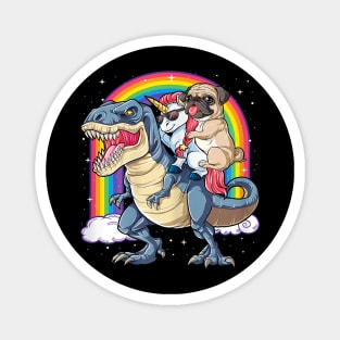 Pug Unicorn Dinosaur T Rex Kids Girls Women Rainbow Magnet